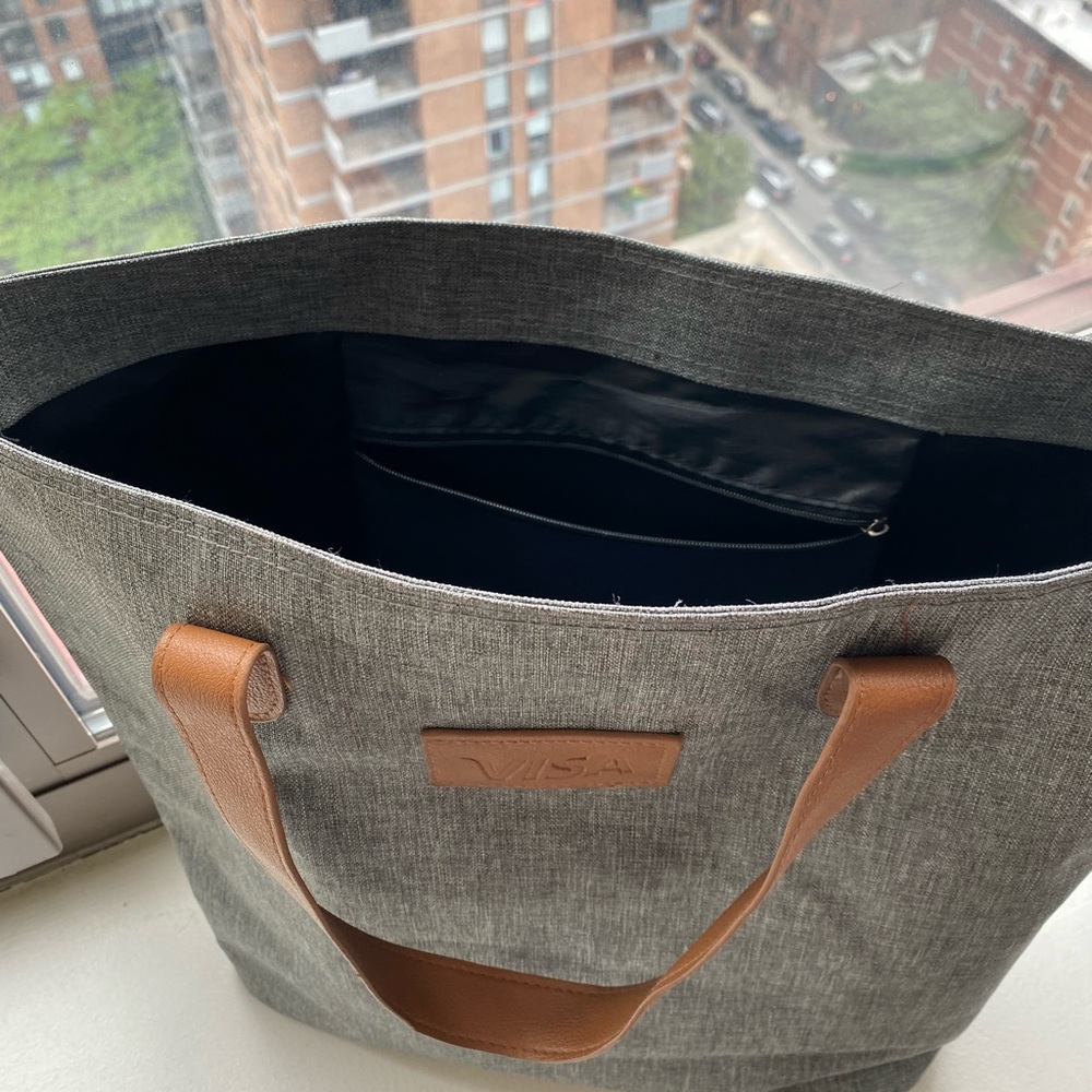 Heather Gray Canvas Tote Shoulder Bag